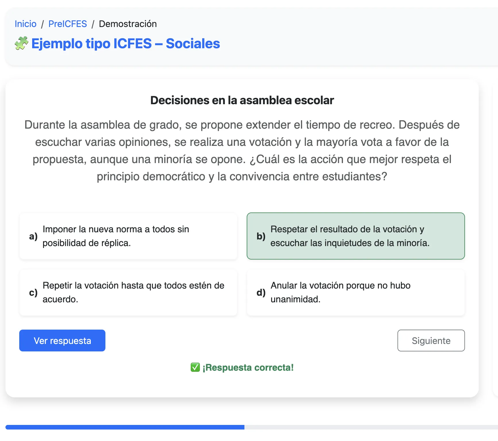 Ejemplo de pregunta tipo ICFES